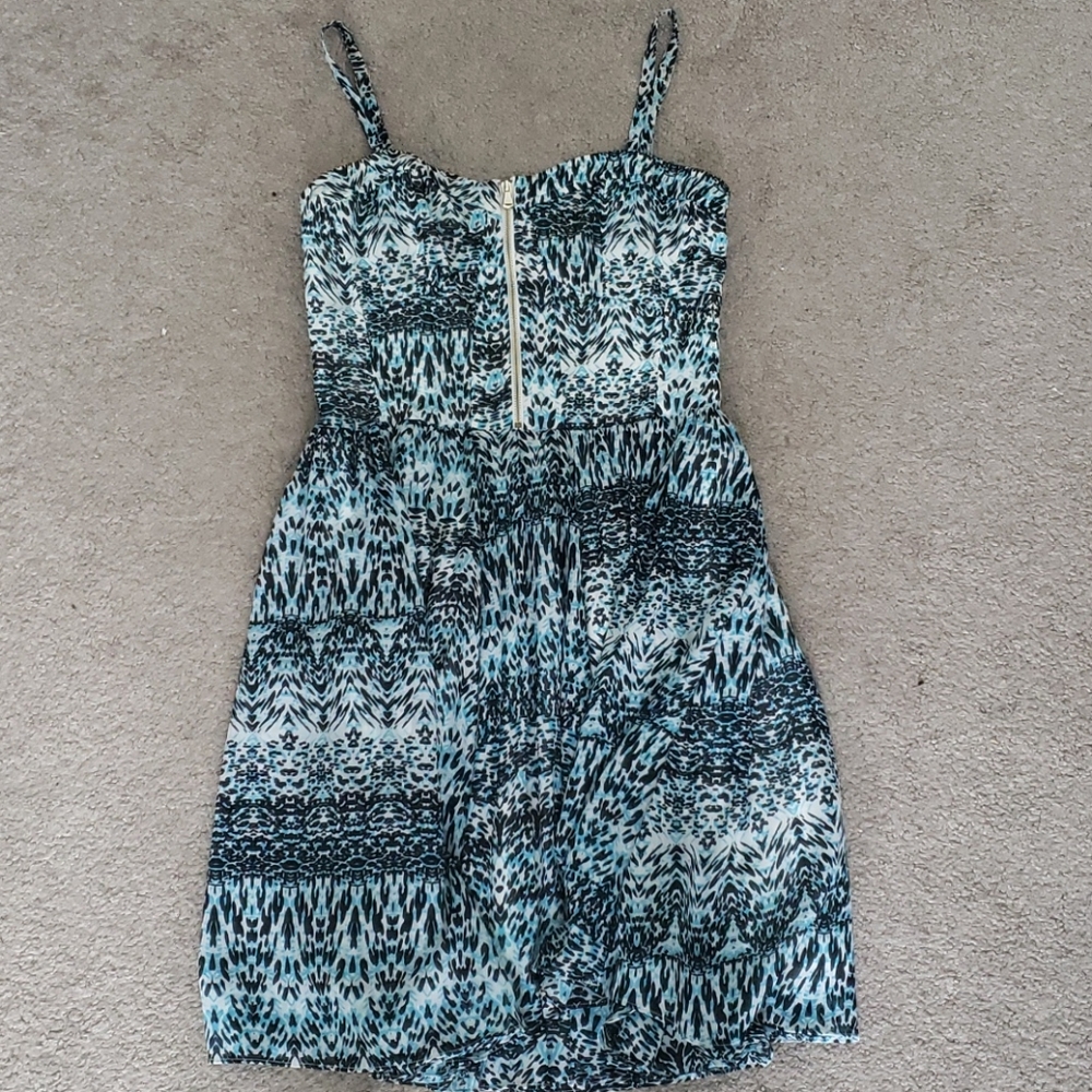 Blue and white dress